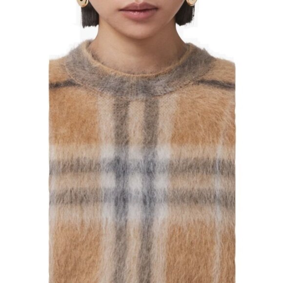 🔥Burberry Naima Check Jacquard Mohair & Silk Blend Sweater – Limited Edition - Picture 7 of 16